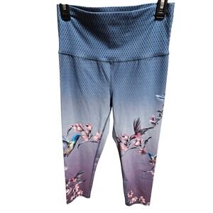 Evolution and Creation Blue Diamond Pattern Casual Leggings‎ M